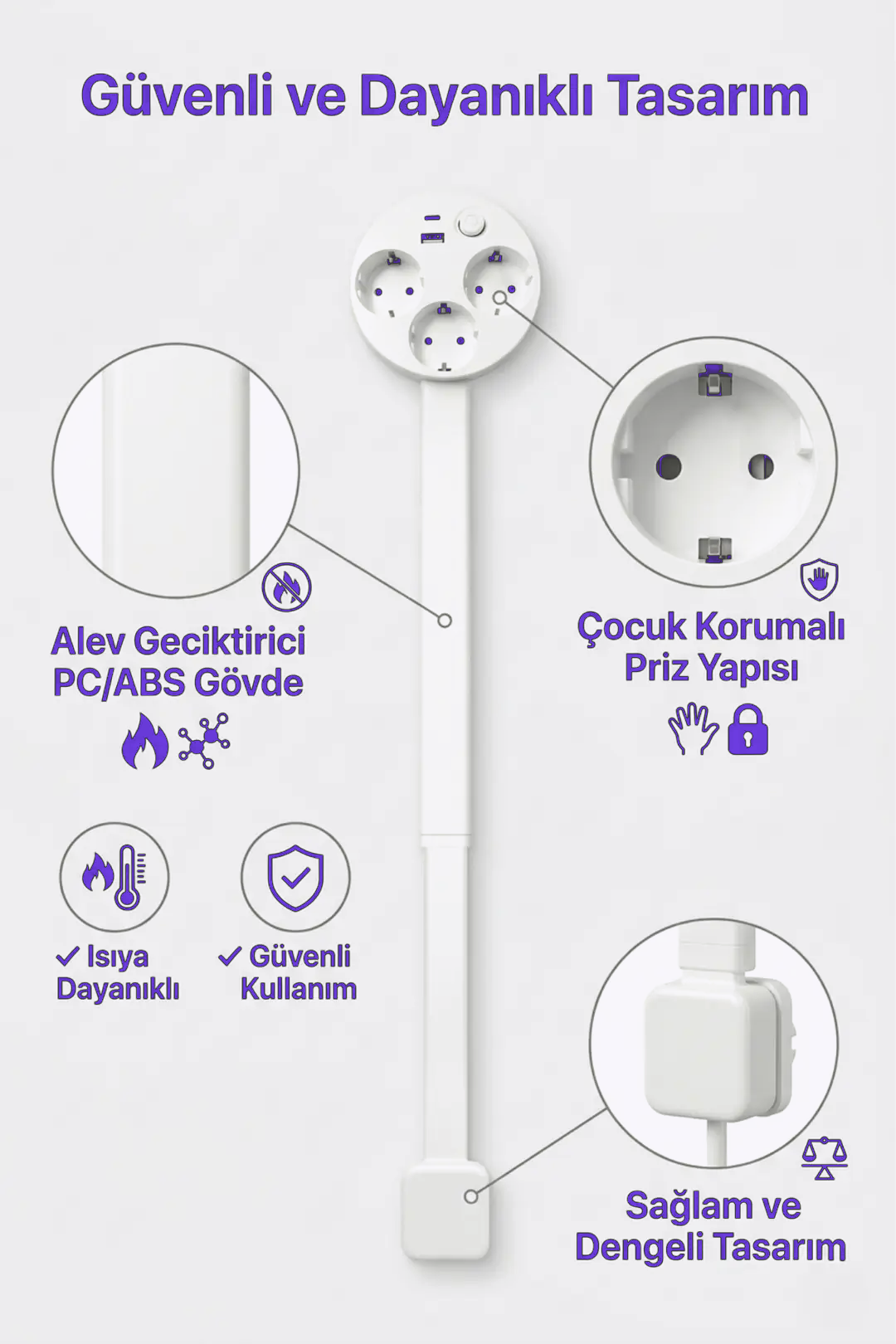 Voltezza Teleskopik Çoklu Priz –