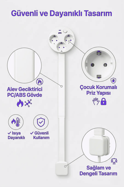 Voltezza Teleskopik Çoklu Priz –